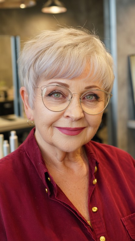 Chic Light Blonde Pixie Cut with Delicate Layers