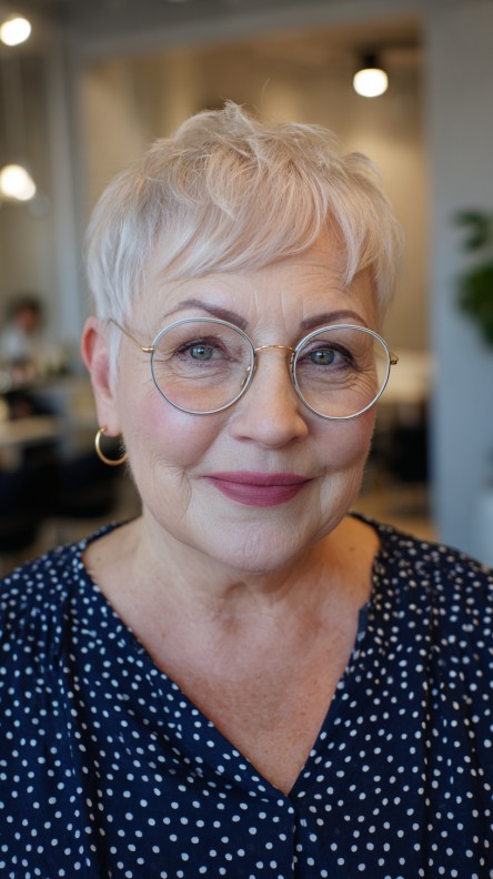 Chic Light Blonde Pixie Cut with Soft Texture