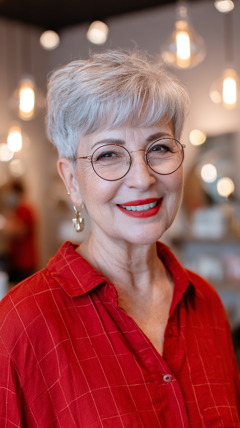 Chic Silver Pixie Cut with Soft Layers