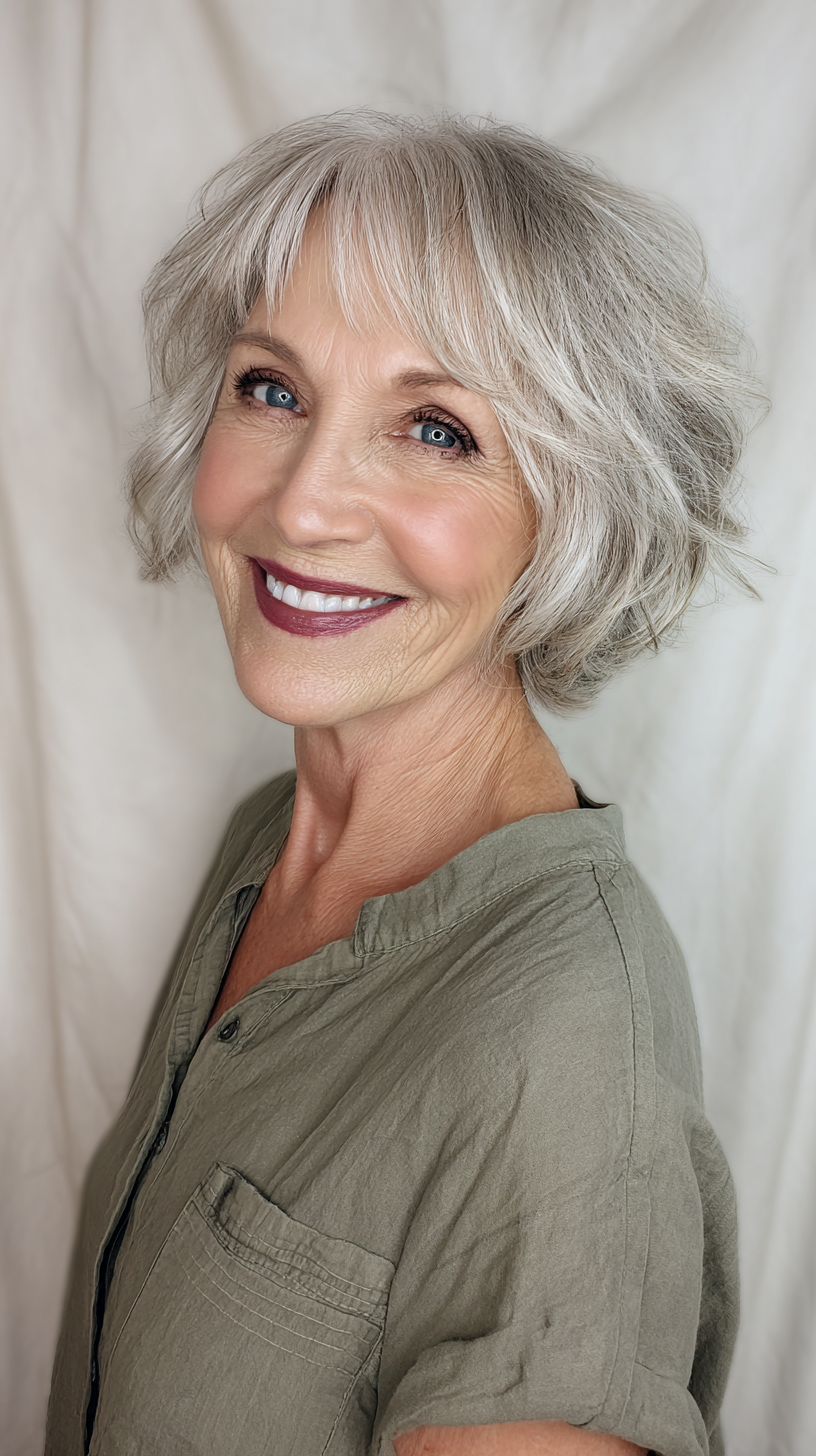 Chic Softly Layered Bob with Gentle Waves