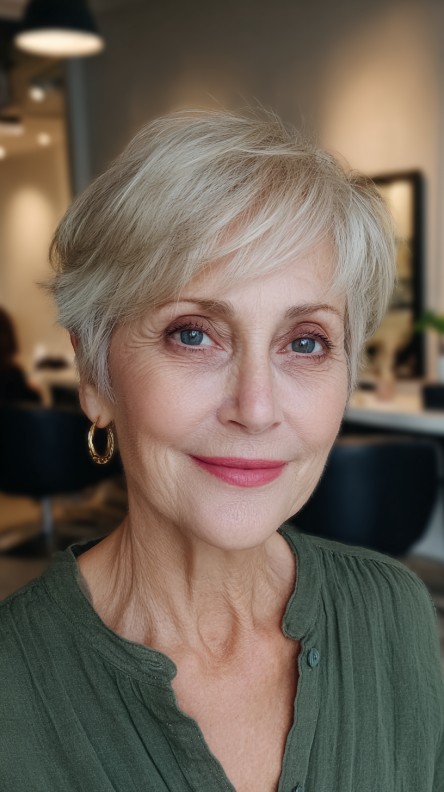 Chic Textured Blonde Pixie Cut with Subtle Layers