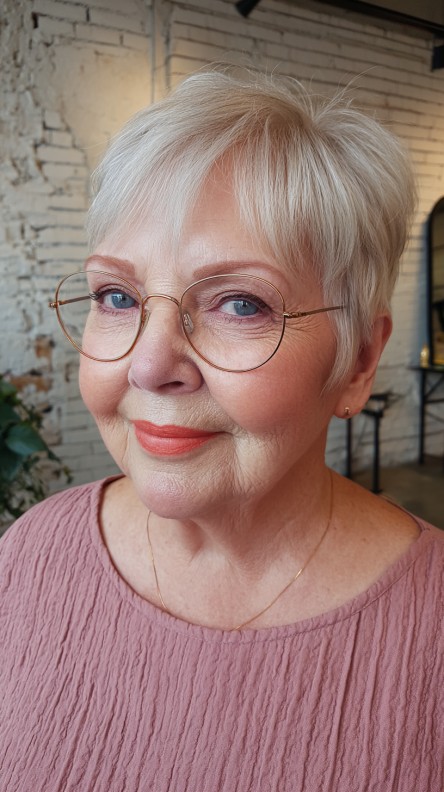 chic textured blonde pixie cut