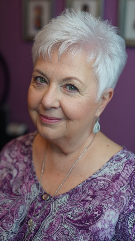 Chic Textured Mini Pixie Cut with Subtle Highlights