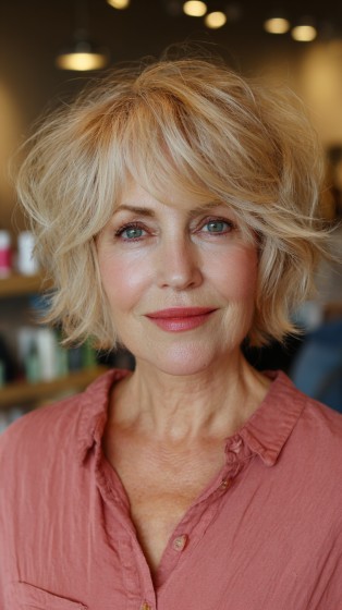 Chic Textured Shaggy Bob with Soft Layers