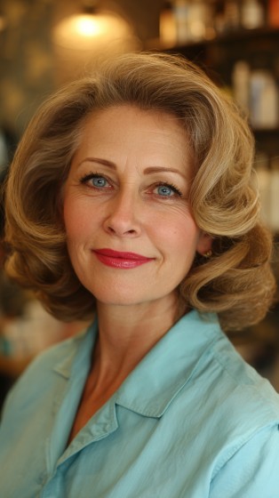 Classic Voluminous Vintage Bob with Soft Waves