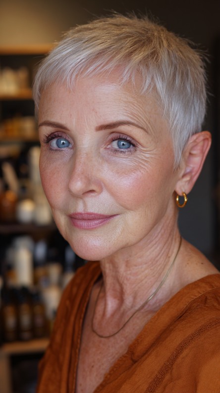 Delicate Textured Blonde Pixie Cut with Soft Edges