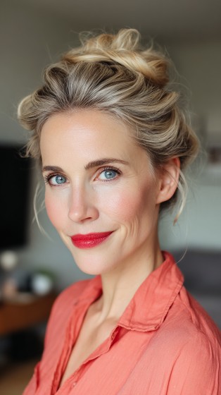 Elegant Twisted Updo with Soft Waves