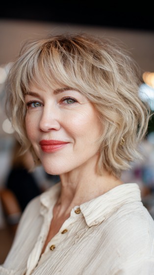 Modern Textured Shaggy Bob with Soft Layers