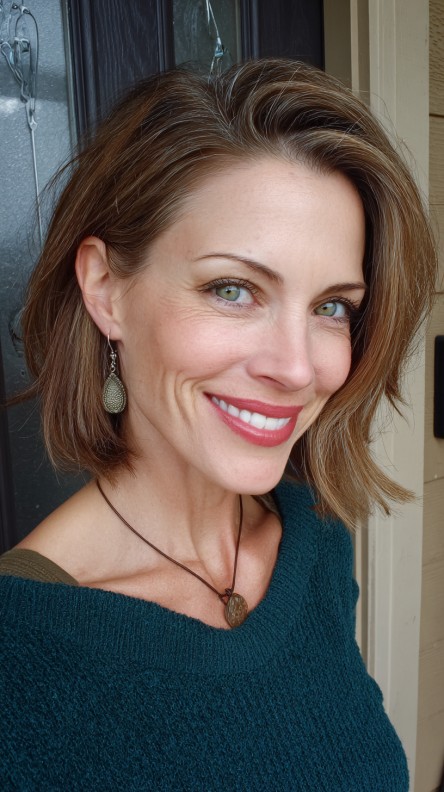 Modern Textured Shoulder-Length Cut with Soft Movement