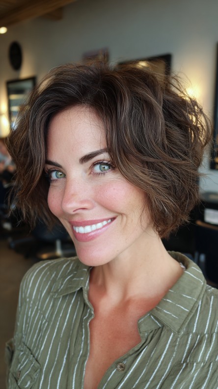 Playful Textured Bob with Soft Curls