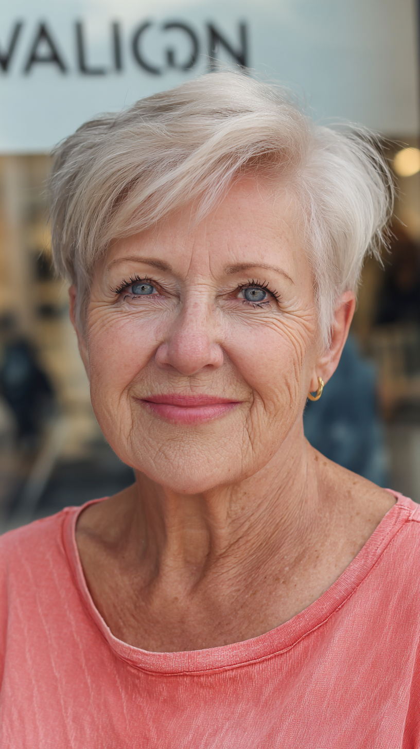 Stylish Short Feathered Pixie Cut with Subtle Highlights