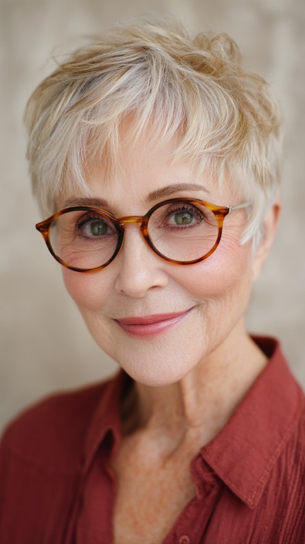 Textured Blonde Pixie Cut with Subtle Volume