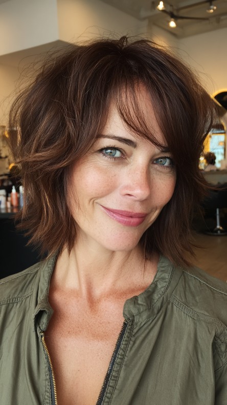 Textured Bob with Soft Volume and Face-Framing Layers