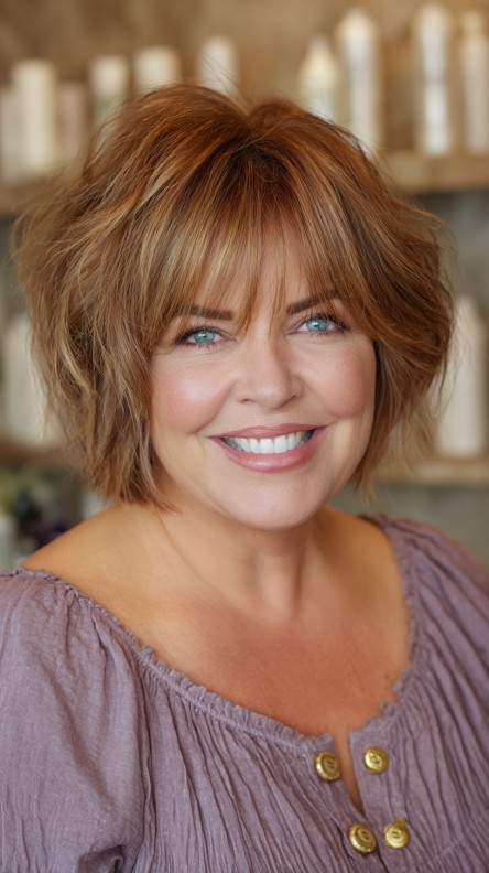 Textured Bob with Subtle Layers and Soft Bangs