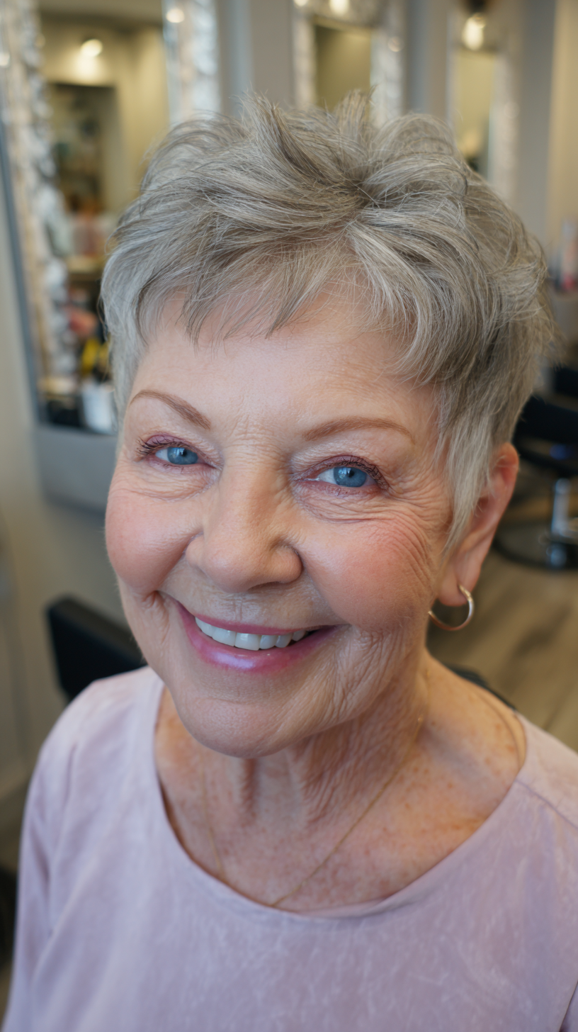 Textured Short Pixie Cut with Light Layers