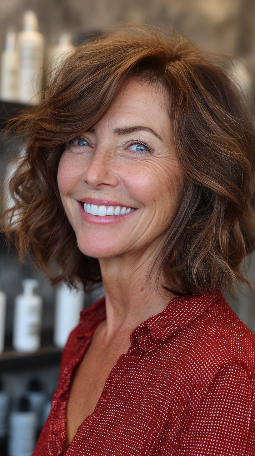 Textured Shoulder-Length Waves with Soft Layers