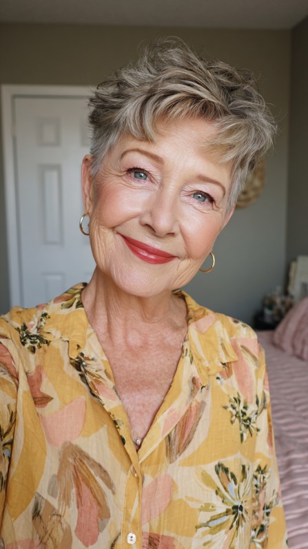 Textured Short Layered Cut with Soft Volume