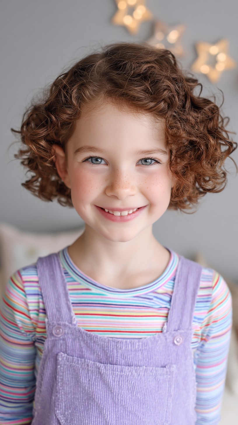 Charming Playful Curly Lob with Defined Curls