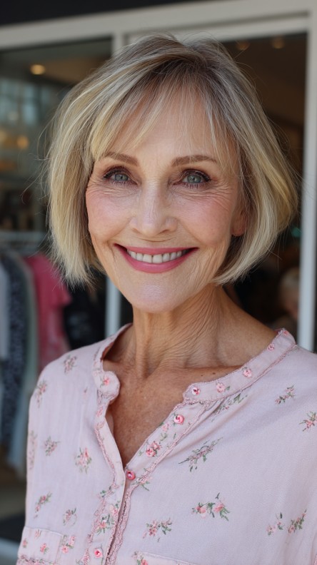 Charming Soft Blonde Bob with Gentle Layers