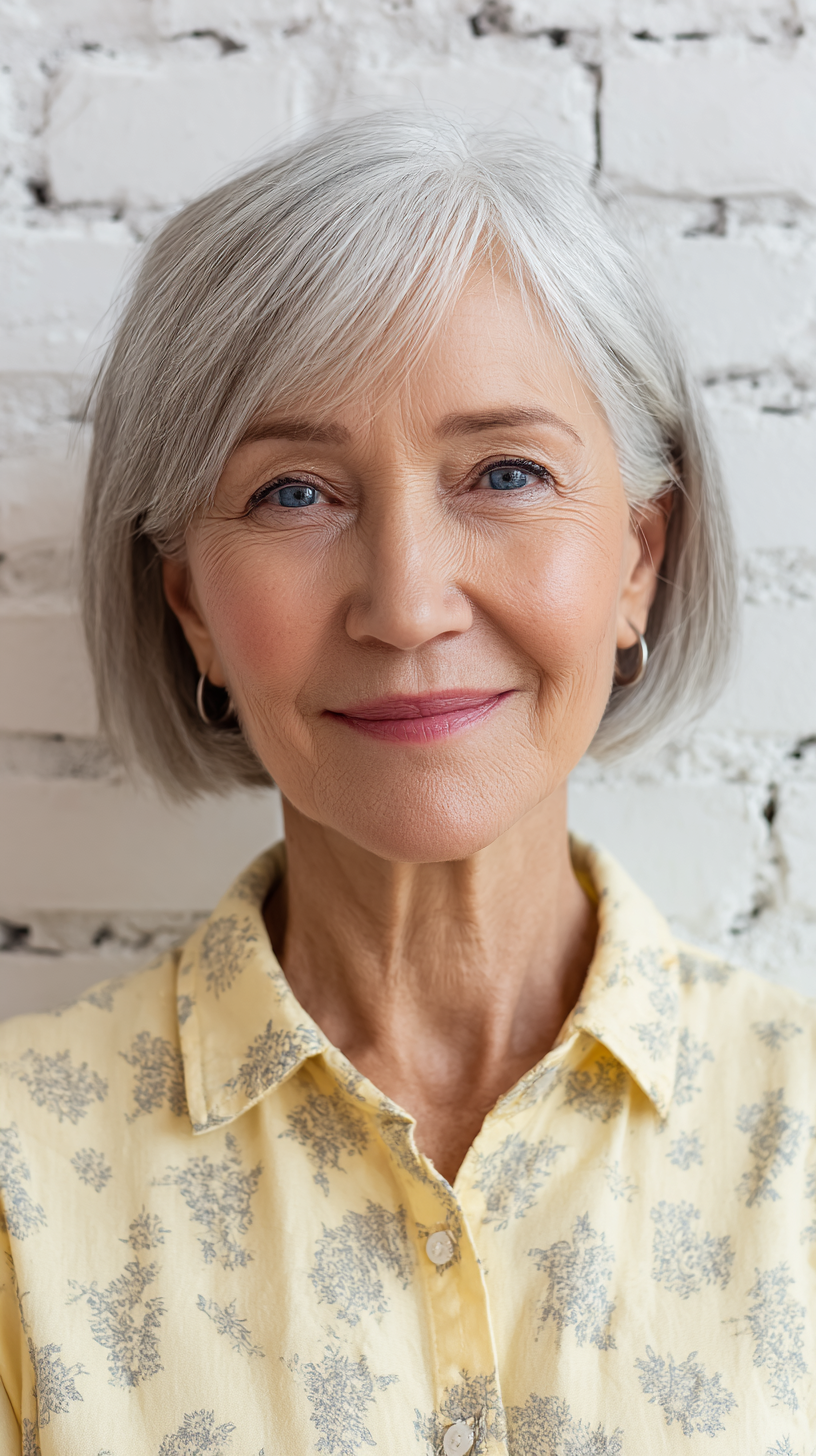 Charming Soft Blunt Bob with Wispy Bangs