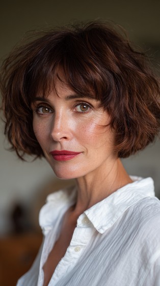 Chic Shaggy Bob with Playful Volume