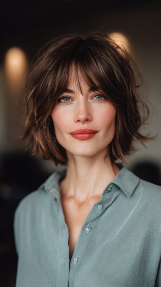 Chic Textured Bob with Bold Face-Framing Layers