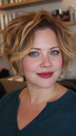 Chic Textured Bob with Highlighted Waves