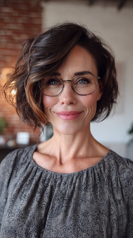 Chic Textured Bob with Playful Curls
