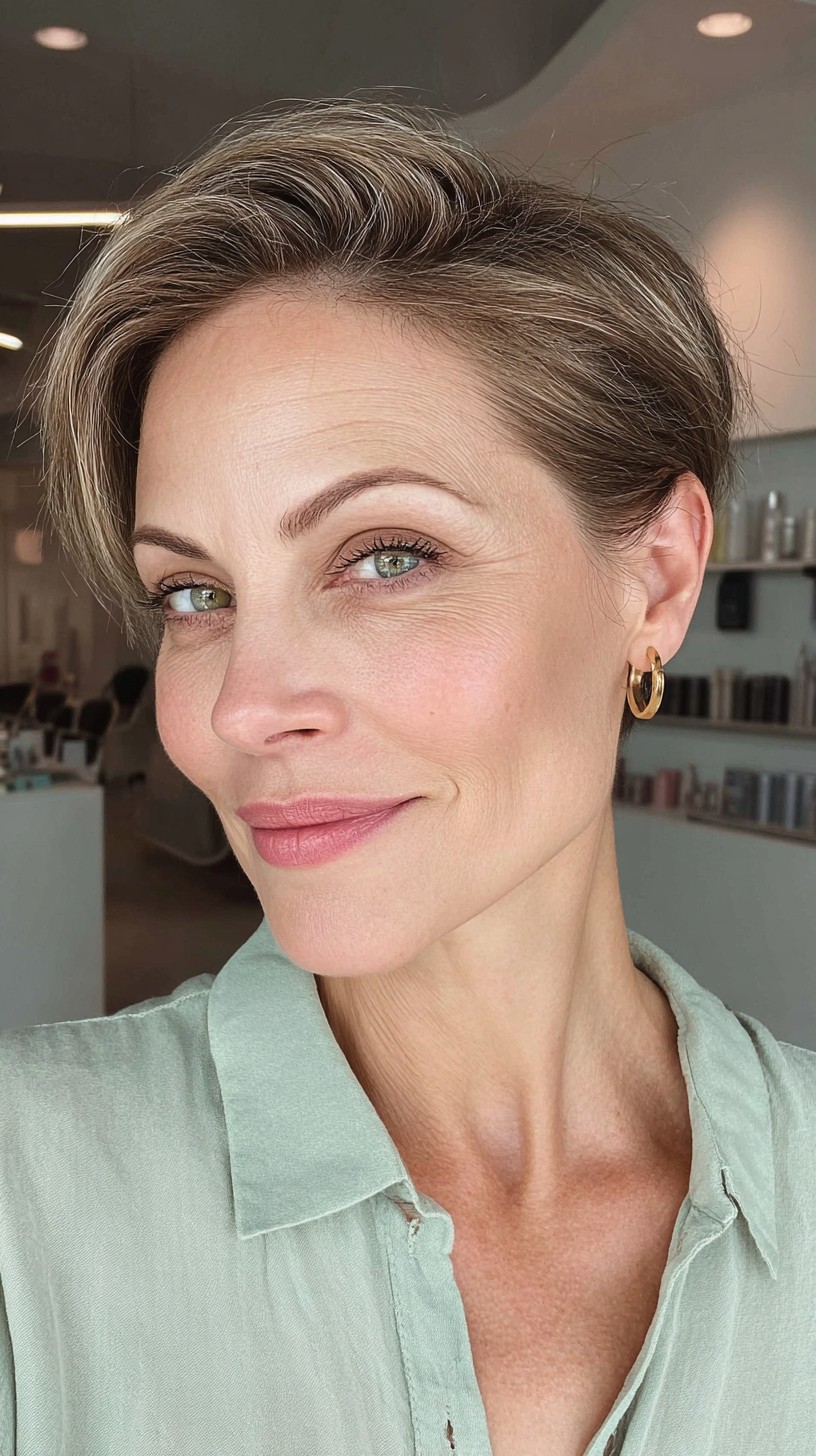 Chic Textured Short Hairstyle with Soft Volume