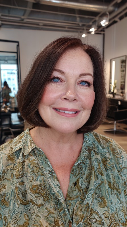 Classic A-Line Bob with Rich Chocolate Tones