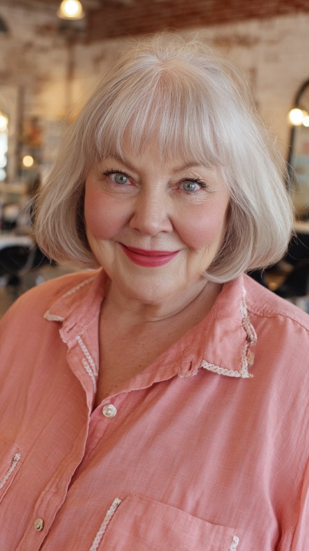 Classic Soft Blunt Bob with Subtle Textured Ends