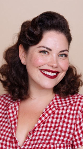 Classic Vintage-Inspired Curly Hairstyle with Volume