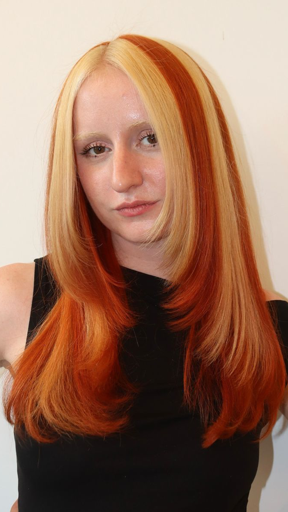 Dynamic Copper and Cream Chunky Highlights with Long Layers