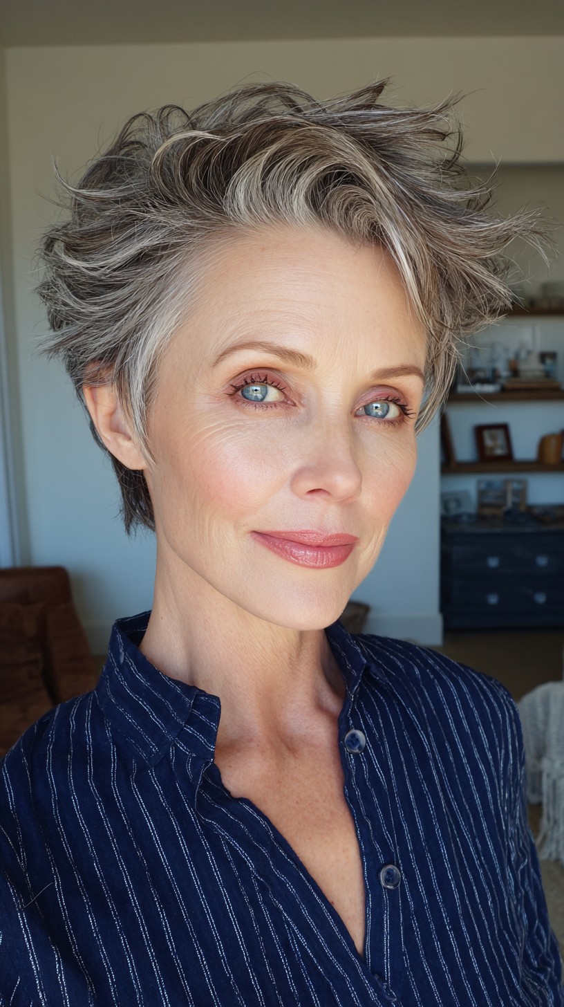 Dynamic Textured Short Cut with Playful Volume