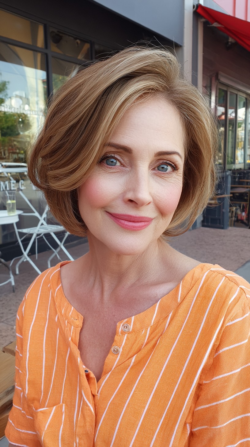 Elegant Curved Short Bob with Soft Volume