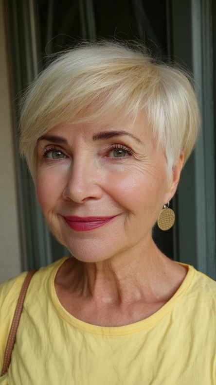 Elegant Textured Short Cut with Soft Blonde Highlights