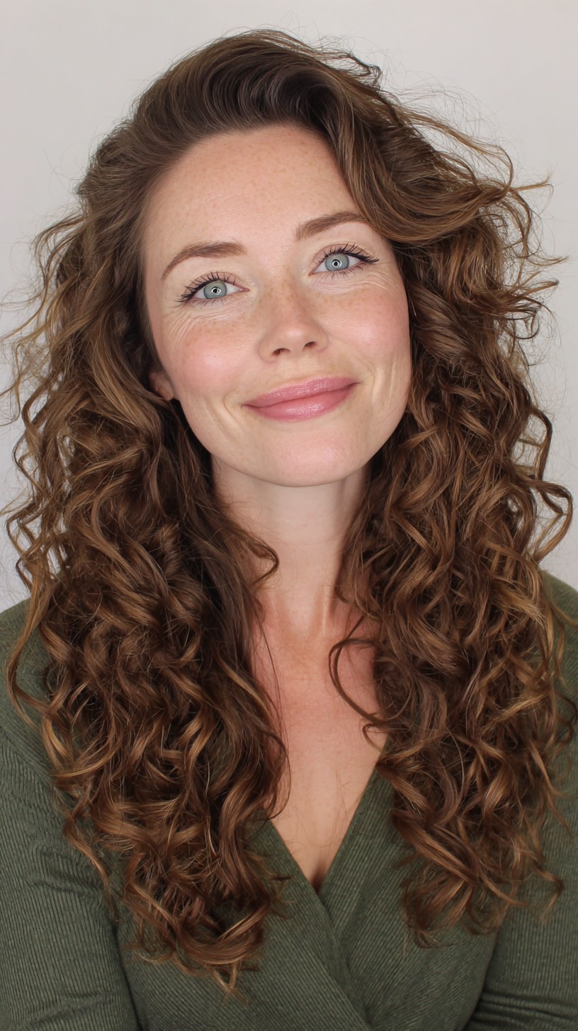 Luxurious Long Curly Layers with Natural Volume