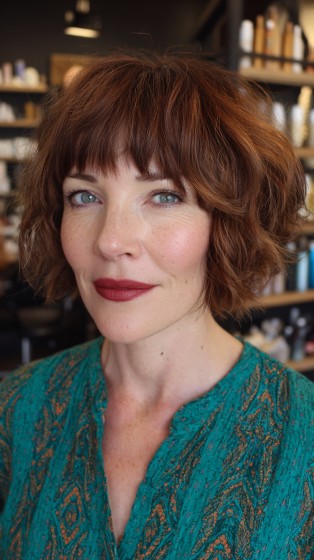 Modern Shaggy Bob with Playful Bangs