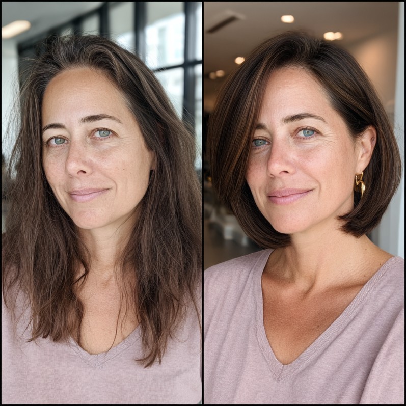 Modern Sleek Bob with Subtle Side Part