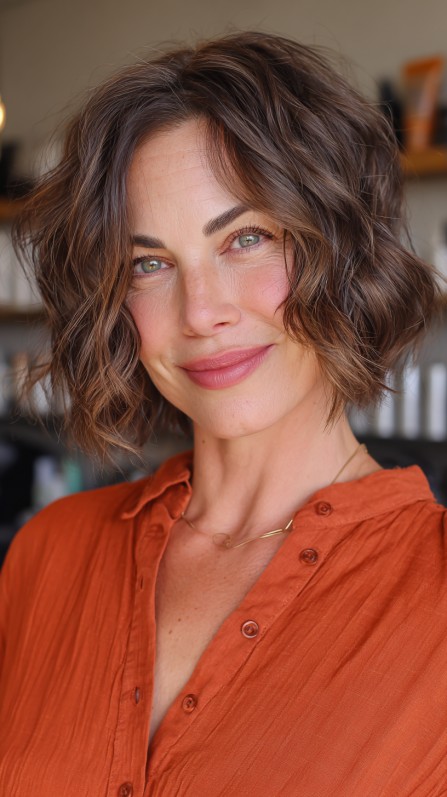 Modern Textured Bob with Defined Waves
