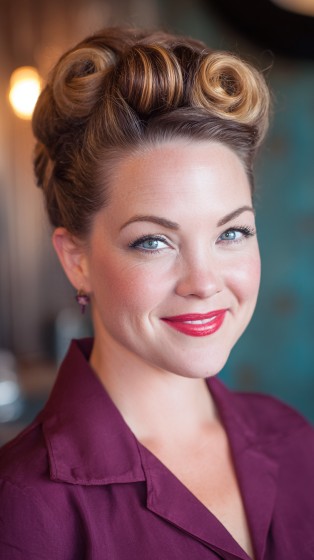 Retro Pin-Up Curls with Volume and Elegance