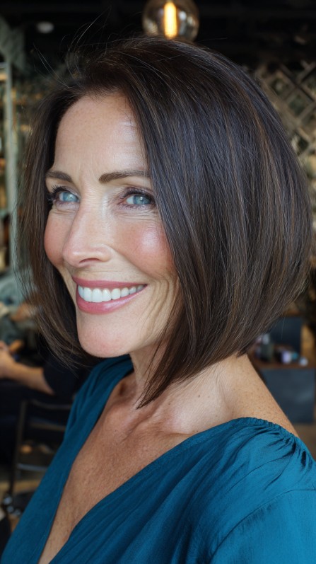 Sleek Angled Bob with Subtle Volume