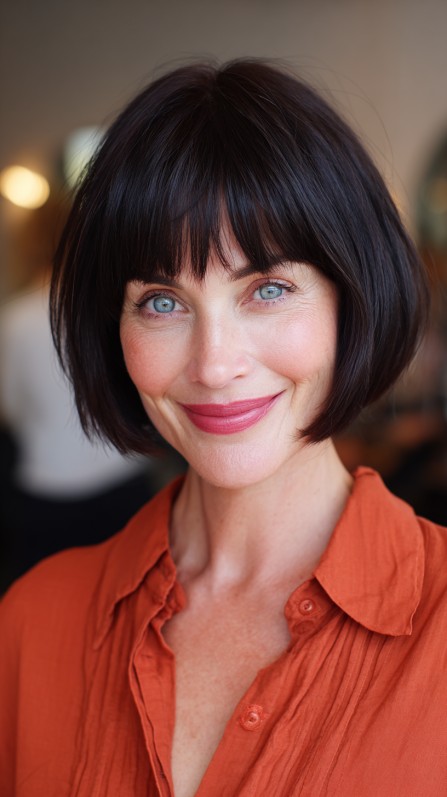 Sleek Classic Bob with Subtle Bangs