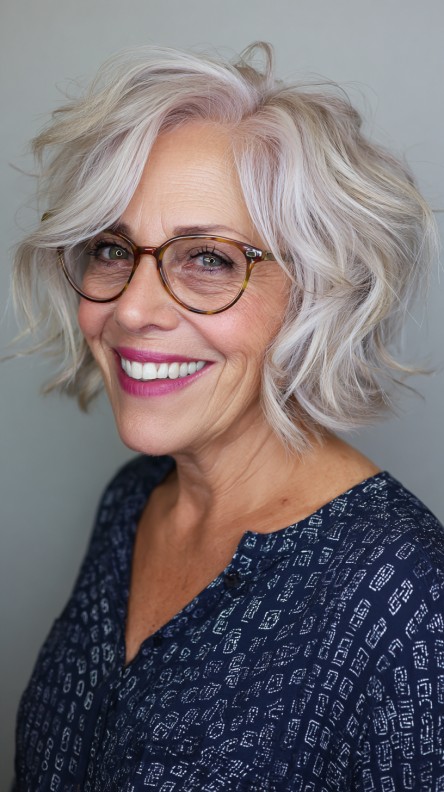 Soft Textured Shattered Bob with Subtle Waves
