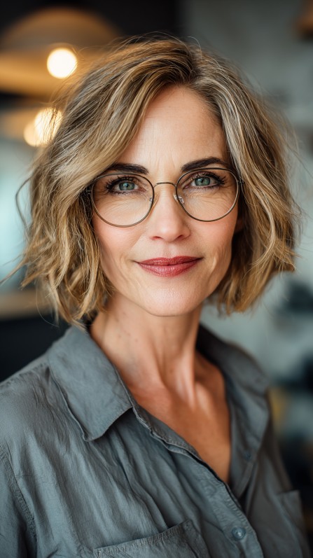 Softly Textured Ash Blonde Bob with Subtle Layers