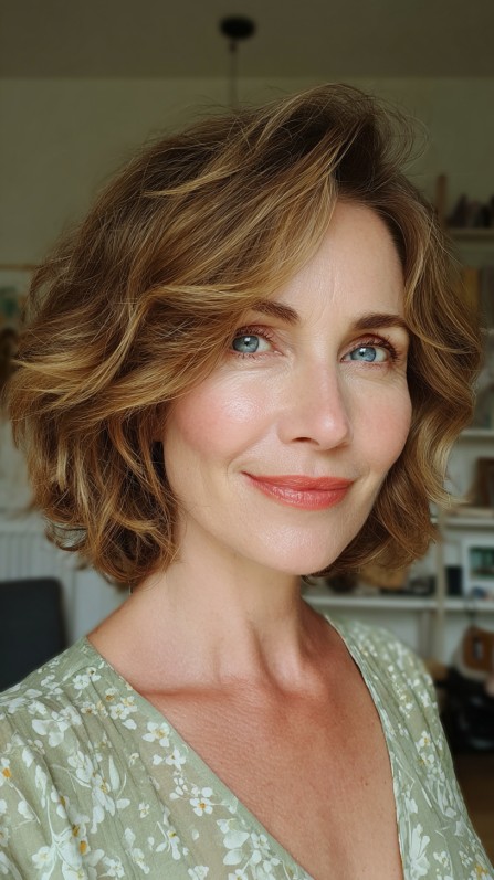 Softly Textured Bob with Gentle Waves