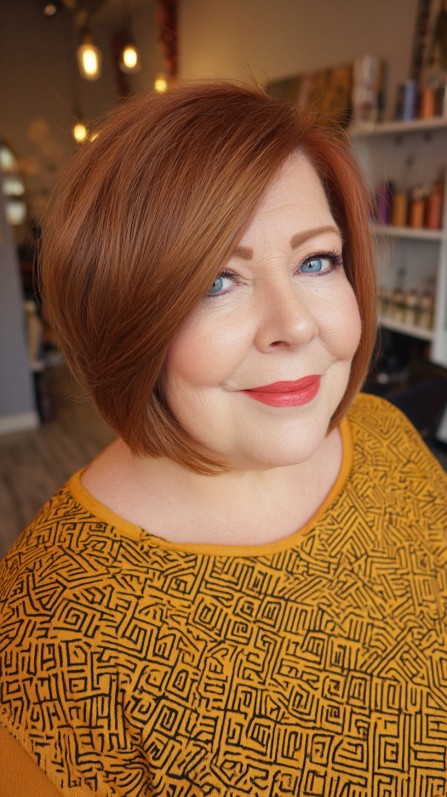 Stylish Copper Bob with Subtle Layers
