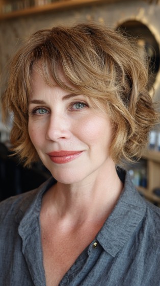 Stylish Textured Bob with Soft Bangs
