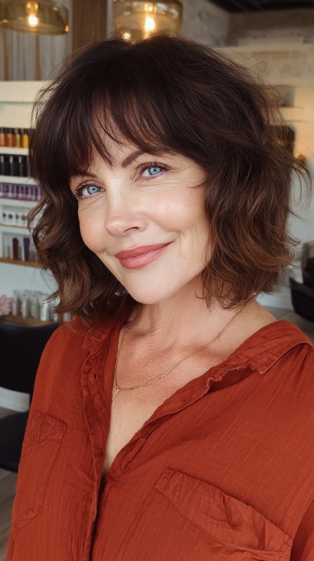 Textured Bob with Soft Bangs