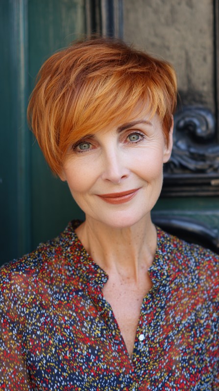 Textured Red Pixie Cut with Soft Layers